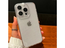 Capa Para Iphone 17 Pro Transparente, Translúcida, Com Glitter, Cobertura Total, Em Silicone, Resistente A Quedas.