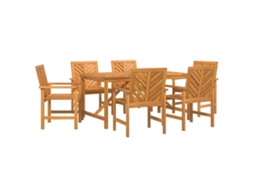 Maison Exclusive - Conjunto De Jantar Para Jardim 7 Pcs Castanho