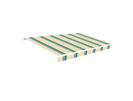 Lona Para Toldos De 4x2,5 Beige E Verde Acrílico 300 Gr/m2 Proteção Uv Tecido Enrolável 383x250cm Peça De Reposição Para Toldos De Terraço Wasabi