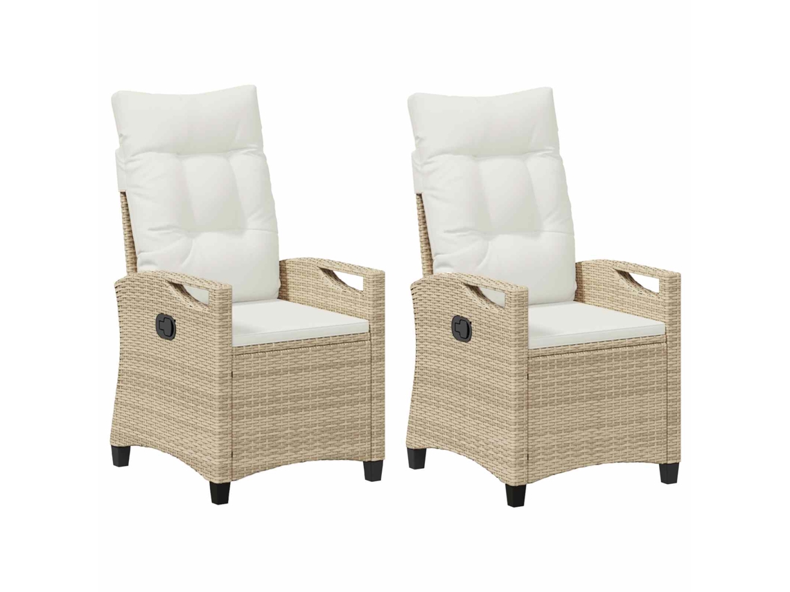 Maison Exclusive - Cadeira De Jardim 2 Unid. Bege E Creme Aço E Poliéster