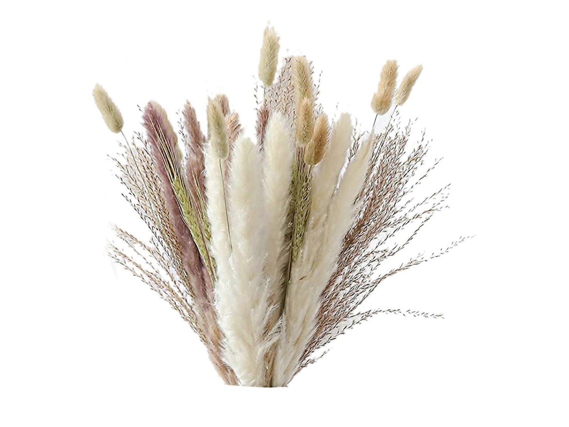 Decoração de grama natural de pampas 40 peças, 45 cm, rabo de coelho branco seco natural, pó de trigo, grama de pampas P Sygo