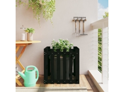 Vidaxl Vaso De Jardim C/ Design Cerca 60x60x60 Cm Pinho Maciço Preto