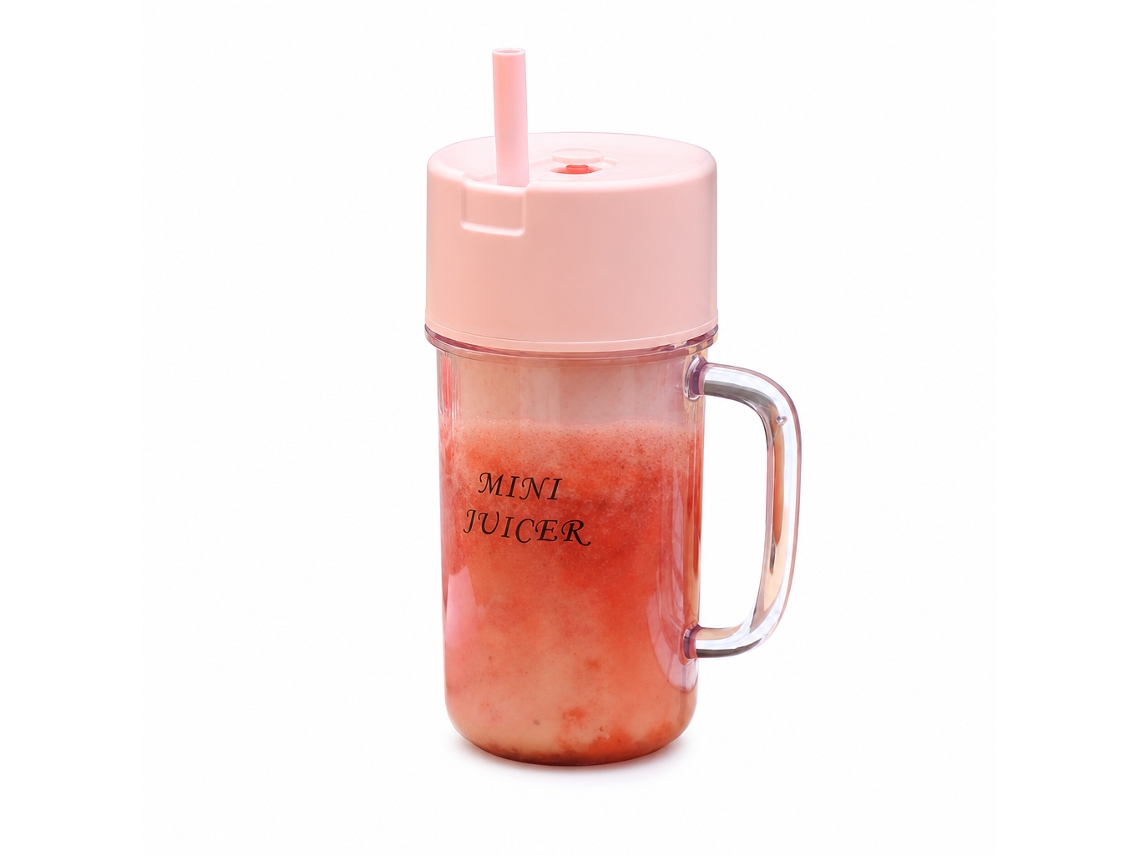 Liquidificadora Portátil Elétrica Para Sumos E Batidos, 7,4 V, Rosa
