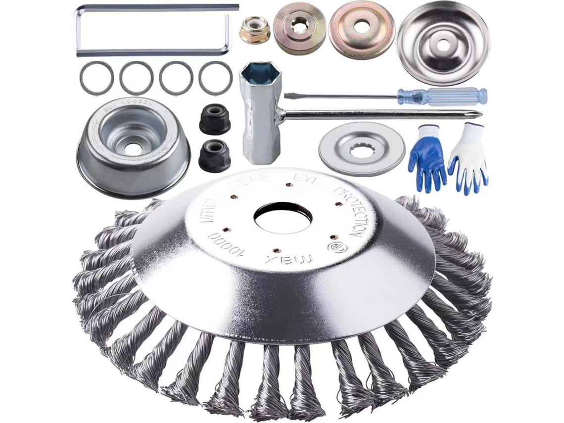 Disco De Corte De Ervas Daninhas De Aço De 25 Cm + Acessórios De Luxo Para Cortador De Grama