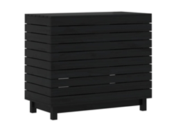 Cesto de Roupa Suja VIDAXL Preto Madeira 88.5X44X76 Cm