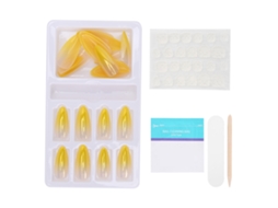 Conjunto de unhas postiças degradê coloridas com cobertura total e Lixa De Nails F745-18