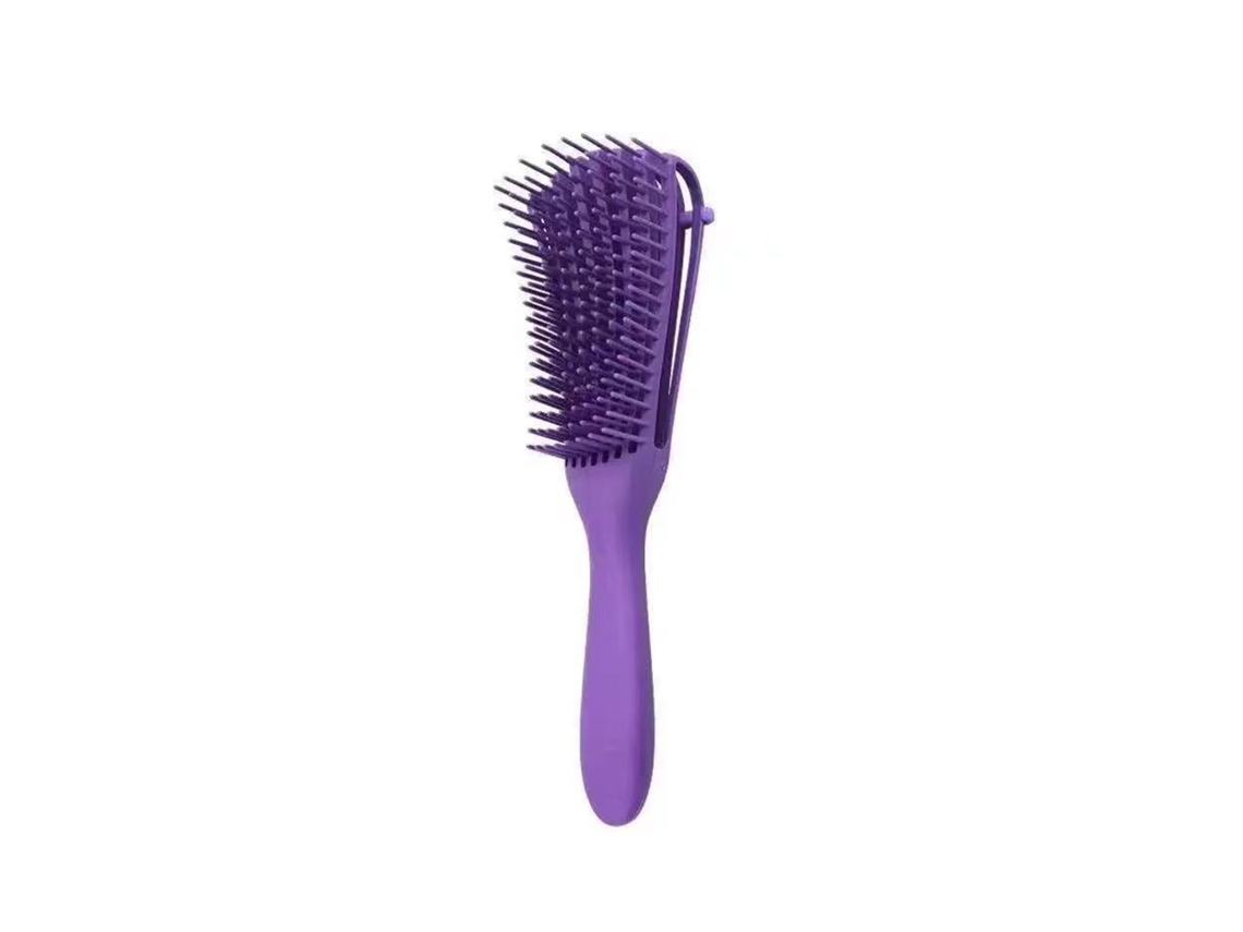 2026 pente Desembaraçador 8 Linhas Ergonômico Removível Universal Portátil para Mulher Pente de Cabelo com Massagem Roxo