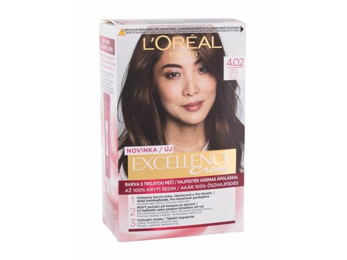 48ml Loréal Paris Excellence Creme Triple Proteção, 4.02 Tentant Brune, Cor Do Cabelo