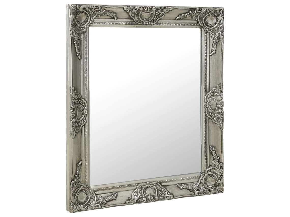 Vidaxl Espelho De Parede Estilo Barroco 50x60 Cm Prateado