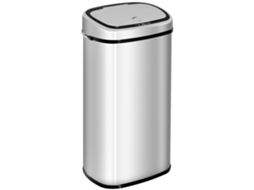 Lixeira Automática Com Sensor, Em Aço Inoxidável Prateado, 68l, Ideal Para Cozinha.