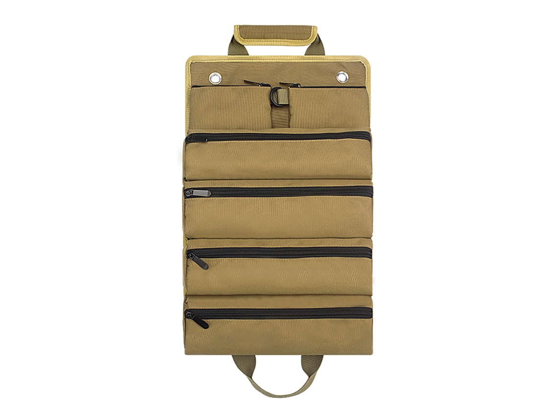 Bolsa de ferramentas portátil enrolável Oxford com 2 bolsas organizadoras khaki S/MARCA