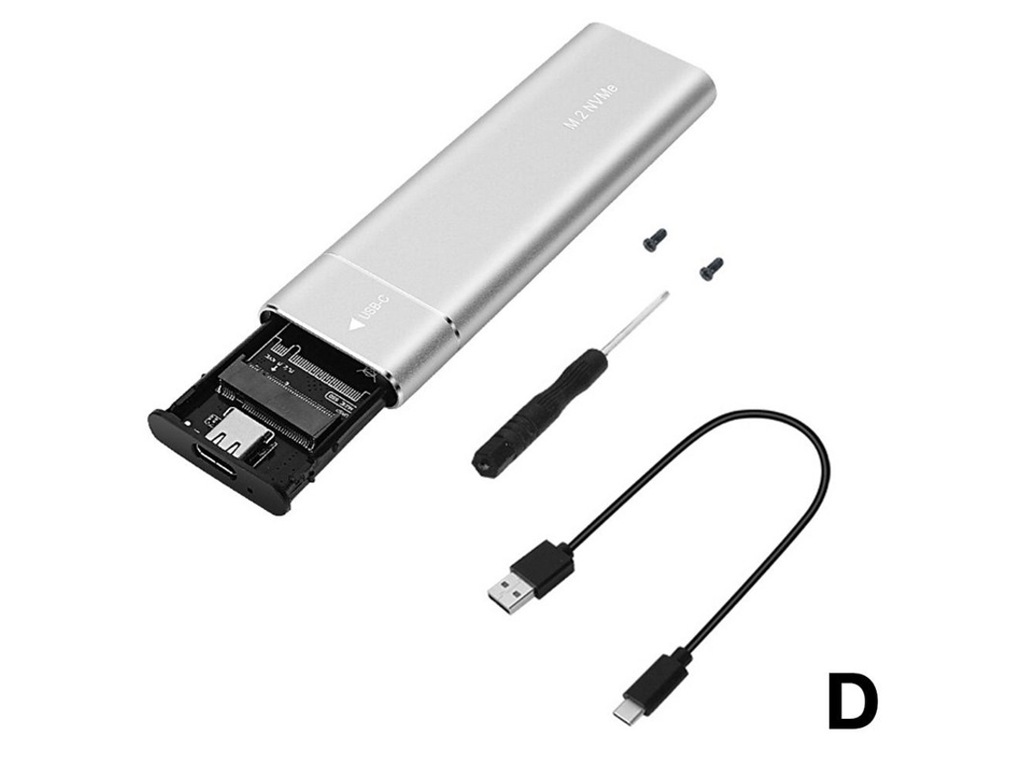 Yizhood AC Docking Station USB 3.1 Tipo C Protocolo Duplo M2 Ssd Case M.2 NVME Sata Ssd Gabinete Externo Suporta Chaves ME BM Prata