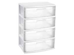Gaveta De Organização Nilo Ideal Para Casa Ou Trabalho Fabricação De Plástico 4 Gavetas Translúcidas 80,5 X 56 X 40 Cm Cor Branco Acan