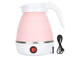 Chaleira de água dobrável de silicone portátil Slowmoose 600W 220V rosa