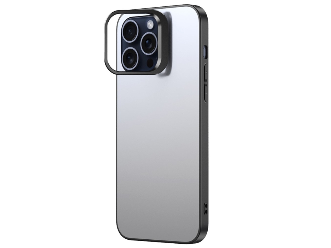 Suporte Casa Para Iphone 15 Pro Pele Sintética Prateado