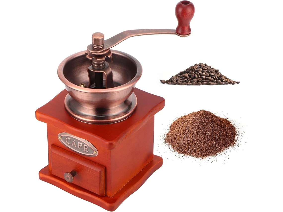 Moedor De Café Manual Madeira, Manivela, Com Moagem Ajustável Para Espresso, Prensa Francesa E Café Coado, Ideal Para Casa, Escritório E Viagens