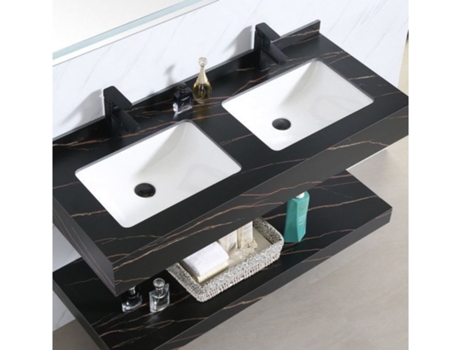 Lavatório Duplo Suspenso PURPLE GLOBE Black Gold 140X50X15