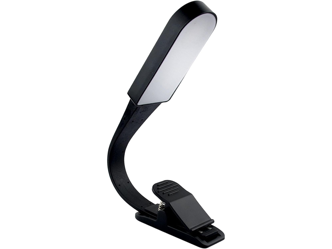 Luminária De Leitura Led Sensível Ao Toque Com Brilho Ajustável, Clipe Preto, Haste Flexível De 360°, Carregamento Usb