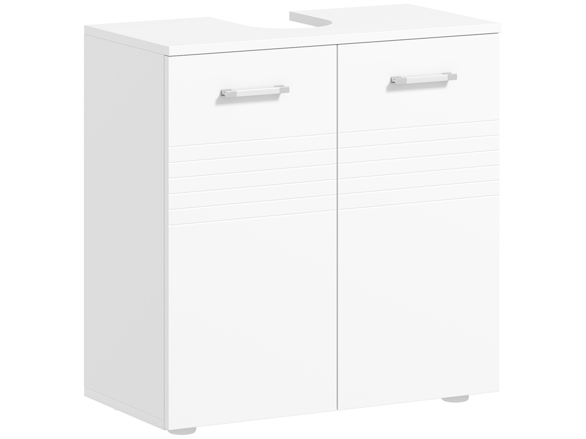 Armário Sob Lavatório para Banheiro com 2 Portas e Prateleira Ajustável S/MARCA (60x30x80 cm) branco brilhante