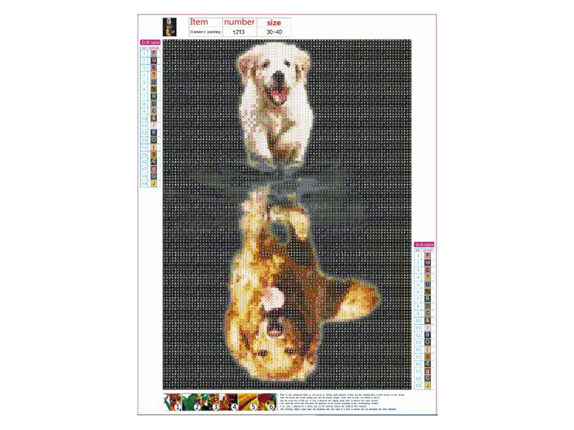 Pintura de Diamante DIY com Padrão Animal (Perfuração Total 5D, 30*40cm, Adequada para Decorar Diversos Espaços)