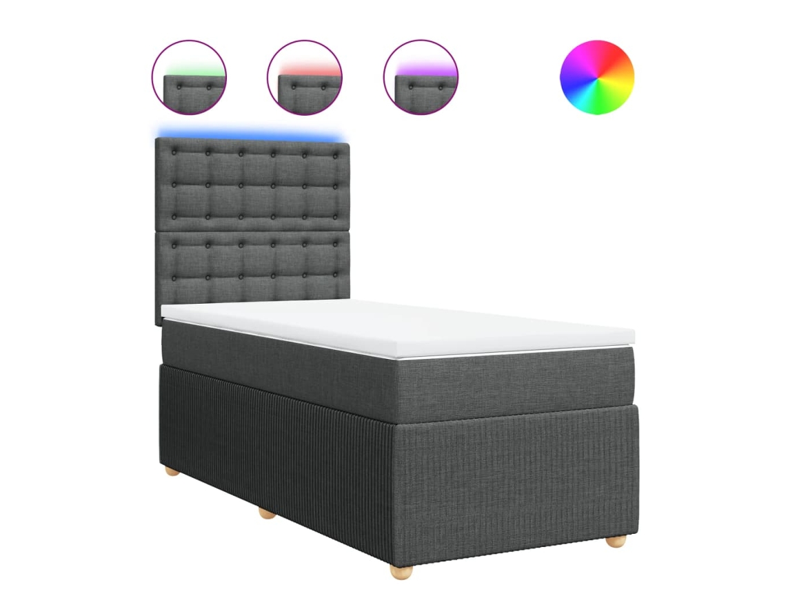 Box Spring Bed, Box Spring Beds Vidaxl Cinzeto Tecido (100 X 200 Cm)