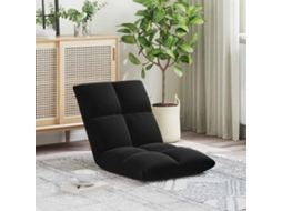 Vidaxl Cadeira De Chão Ajustável Preto Veludo
