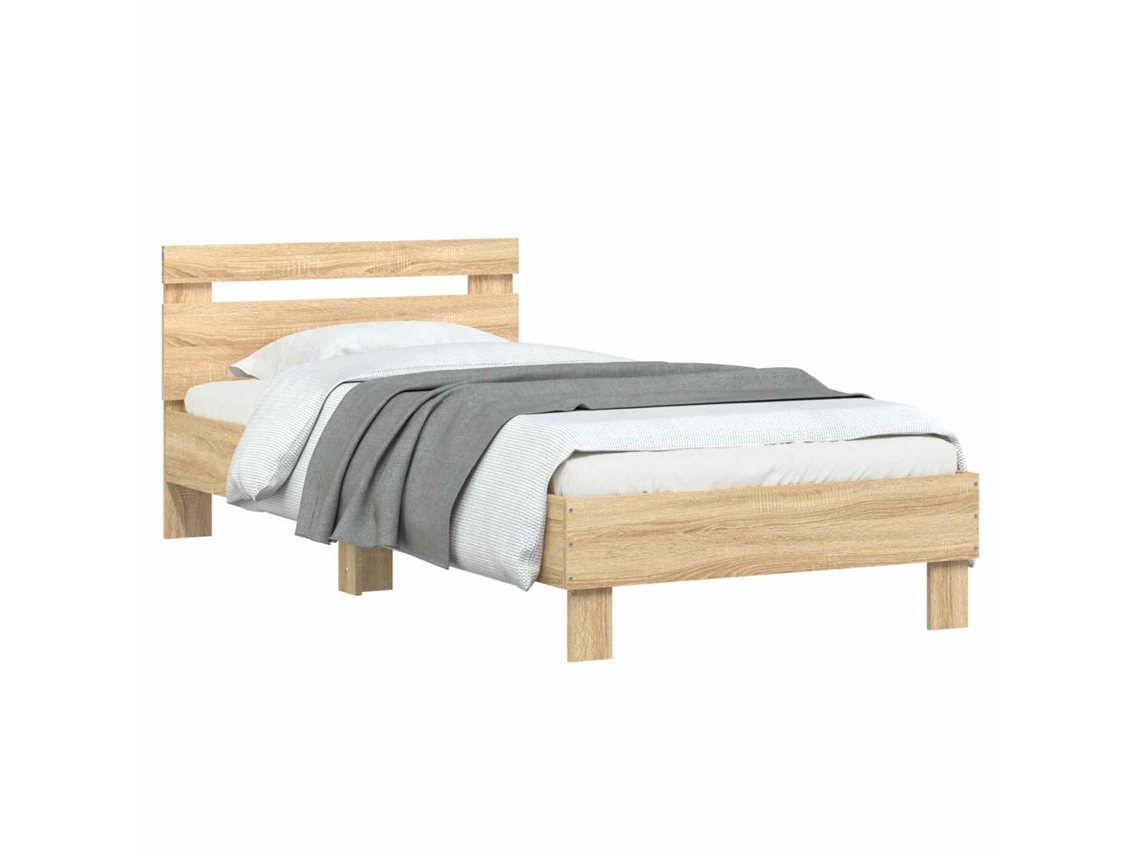 Estrutura de Cama com Cabeceira Carvalho Sonoma MAISON EXCLUSIVE (80x200 cm)