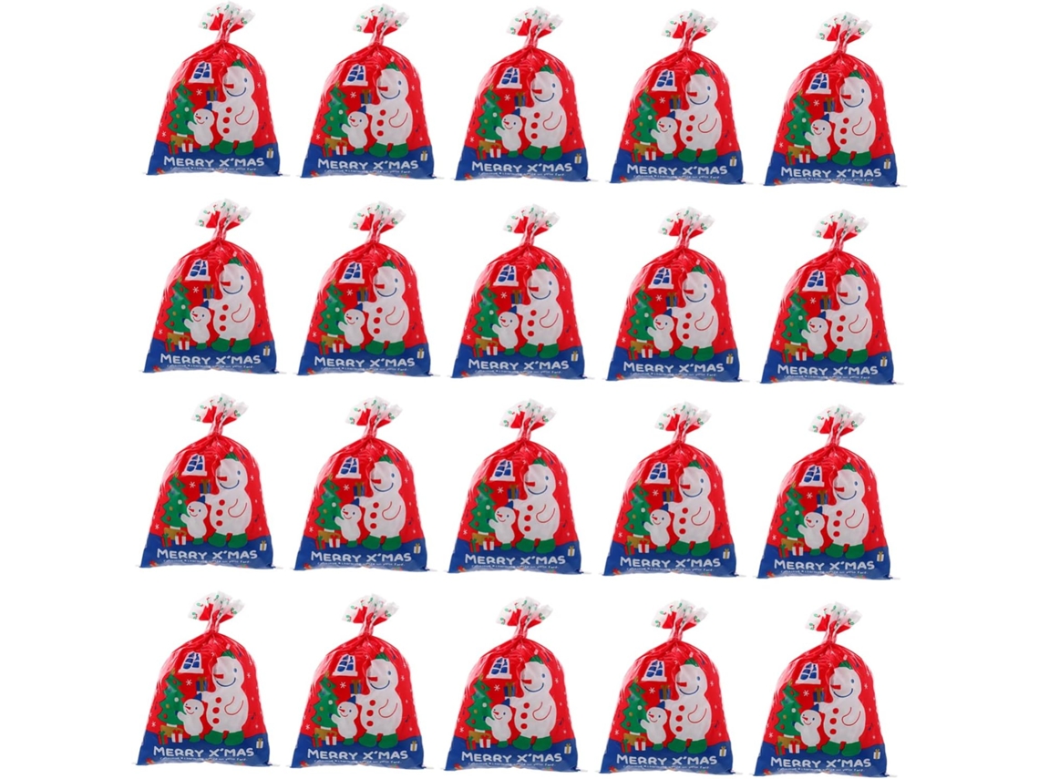 Conjunto De 50 Sacolas De Presente Com Design Natalino, Sacolas Para Doces Para Festas, Embalagem Re Gokoco