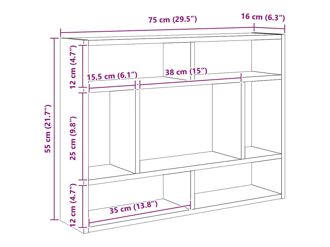 Wall Shelf, Wall Shelves Vidaxl Marrom Madeira Processada (n/a)