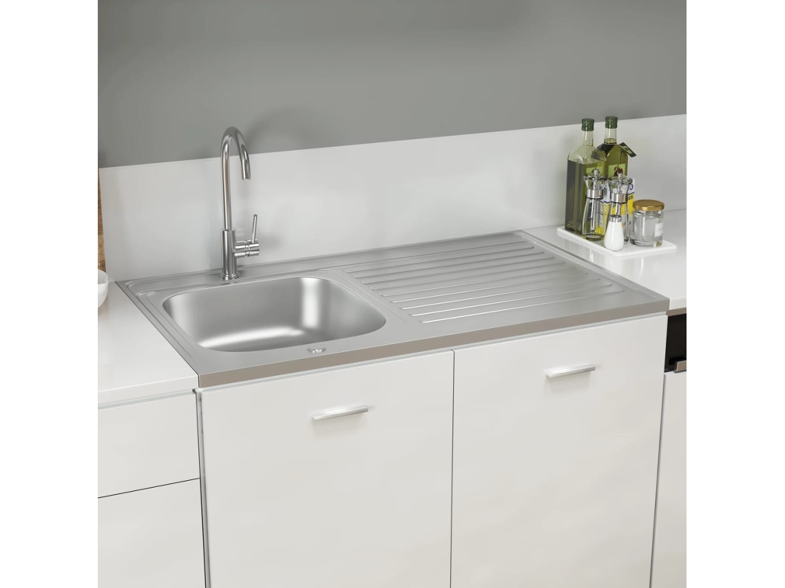 Lava-Loiça com 1 Cuba Redonda Granito Branco