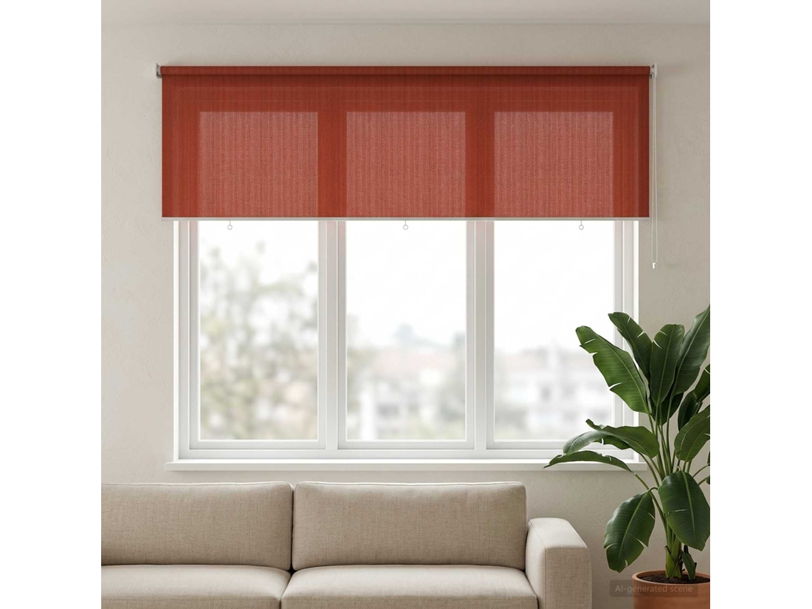 Vidaxl Persiana Rolô Externa Com Bloco De 90% Uv Terracota Hdpe