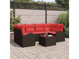 Vidaxl Conjunto De Sofá De Jardim Castanho 55 X 55 X 37 Cm Vime Pe