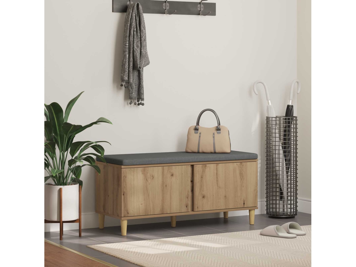Vidaxl Banco De Hall Carvalho Artesanal 100 X 38 X 46 Cm