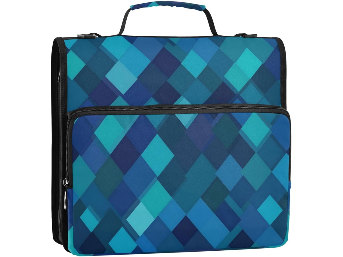Organizador de Fichário com 3 Argolas, Zíper 3,8 Cm, Alça Ombro e Bolso para Escola. 34,5 X 31,5 8,9 Cm