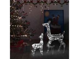 Vidaxl Família De Renas Decorativa 160 Luzes Led Acrílico Branco Frio