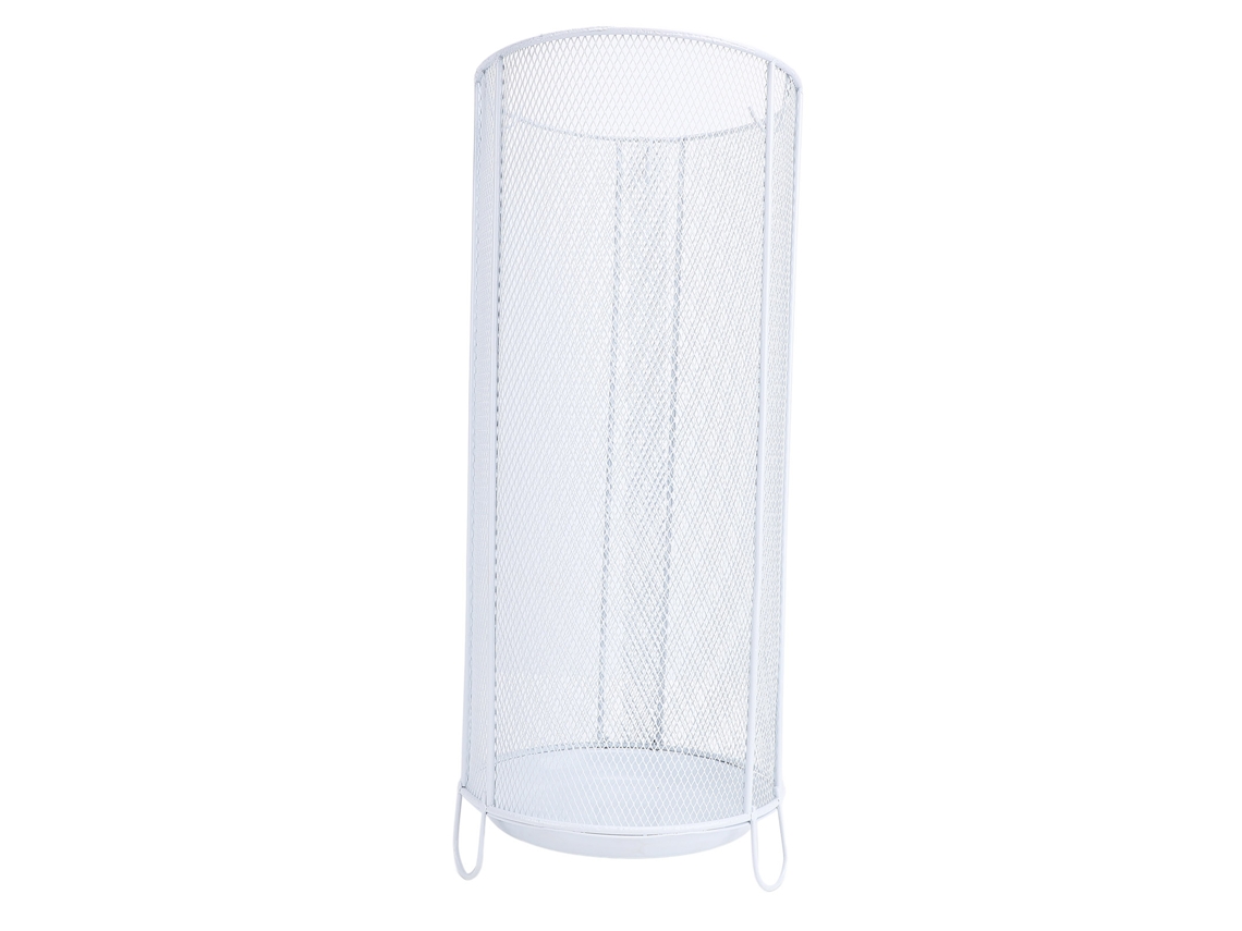 Porta guarda-chuvas redondo, ferro, freestanding, para bastões e caminhadas, branco | S/MARCA