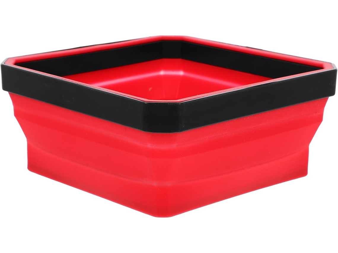 Bandeja dobrável magnética portátil em silicone vermelho para peixes pequenos.