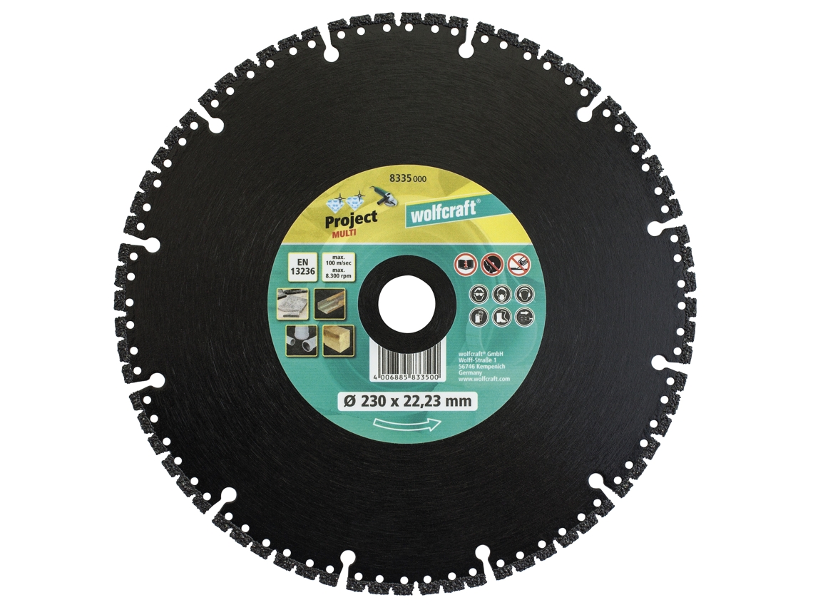 8335000 1 Disco De Corte De Diamante Pro Multi Ø 230 Mm Wolfcraft