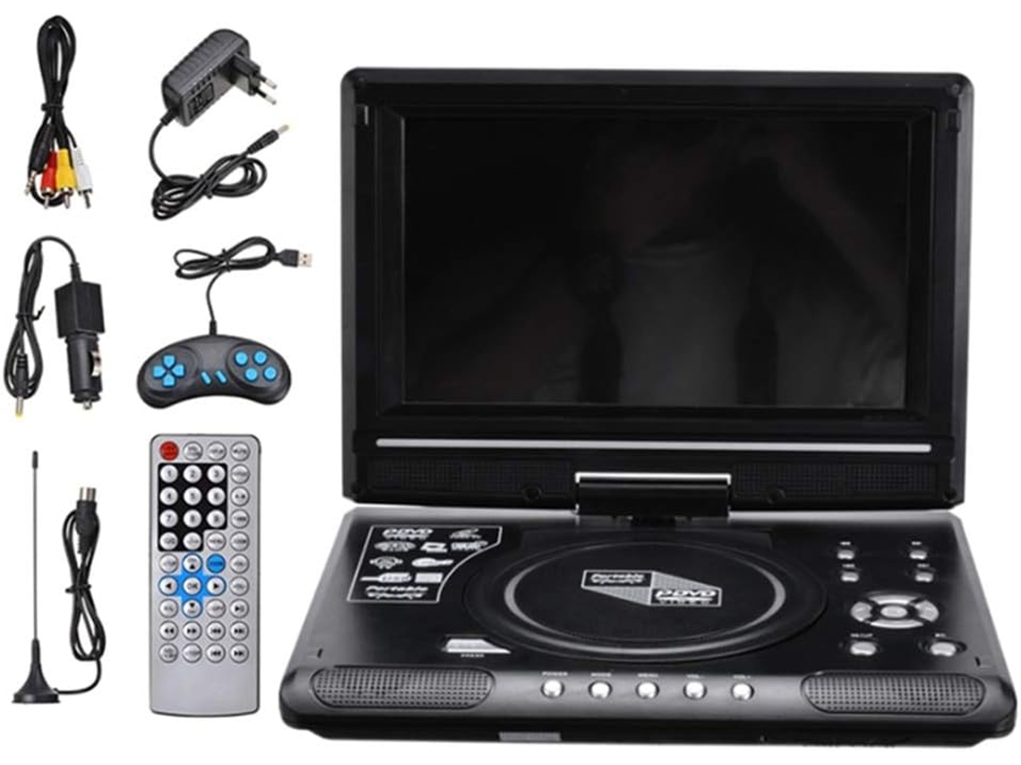 Reprodutor Portátil de Dvd, Vcd, Cd, Tv e Rádio de 9,8 Polegadas para Casa, Carro e Usb. SFUSHOS