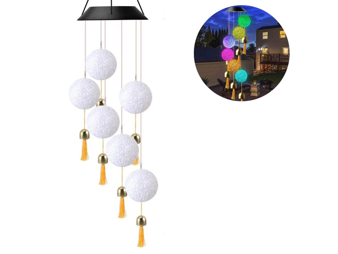 Lâmpadas Solares Led Sinos De Vento Móveis Mudança De Cor, Lâmpadas Solares Lâmpada De Jardim Klb Slowmoose