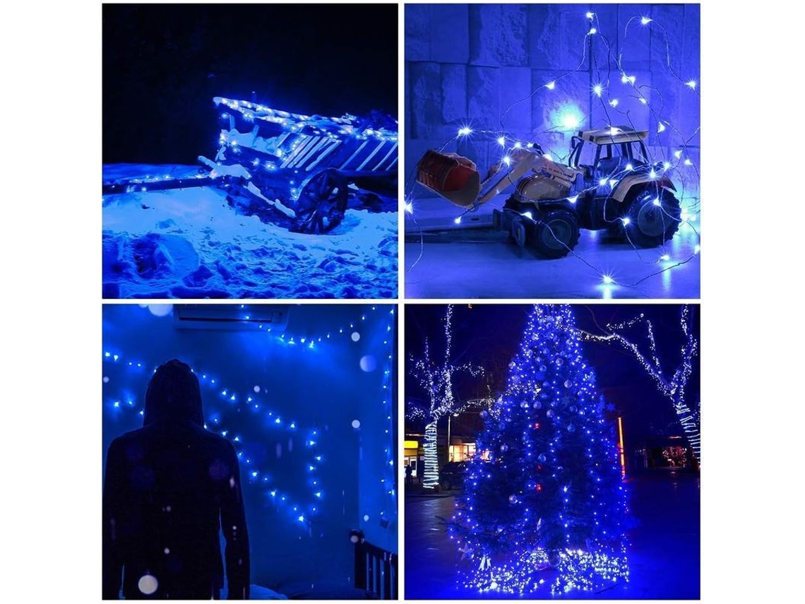 Luzes de Natal LED azuis com controle remoto, 300 LEDs, cabo flexível, 100 pesos, certificação UL S/MARK