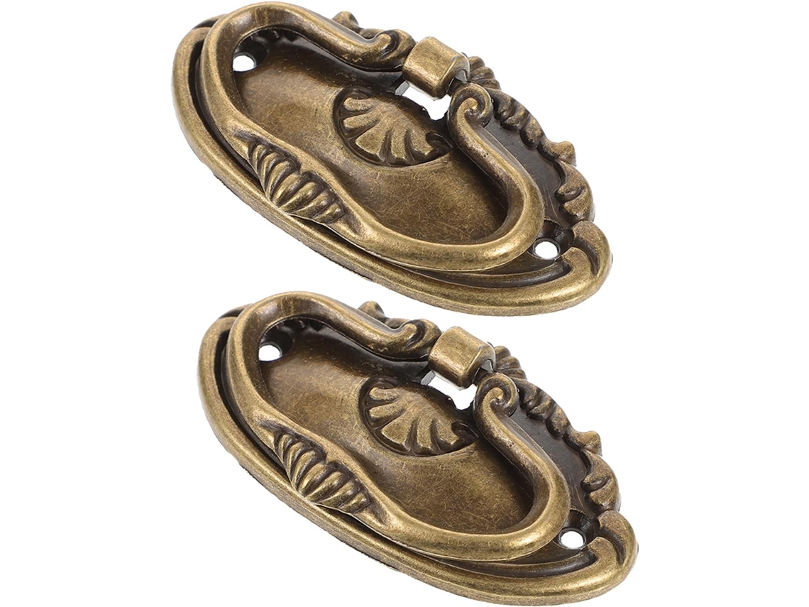 Puxador De Gaveta Em Liga Zinco, 78x43 Mm, 2 Peças