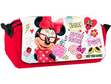 Estojo  Minnie Mouse triplo Vermelho (21x9x9cm)
