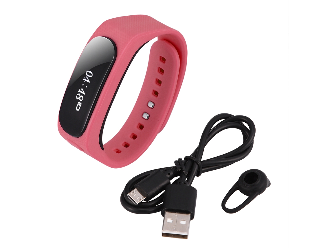 Pulseira inteligente Bluetooth com chamadas e passos S1 EOOCOO, vermelha
