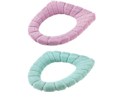 Fundas Para Asiento De Inodoro Lavables, Calientitas Y Cómodas, Hechas De Fibra Suave, Tamaño 30 Cm, Colores Verde Y Rosa