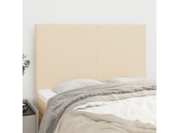 Vidaxl Cabeceira Creme 144x5x118/128 Cm Tecido