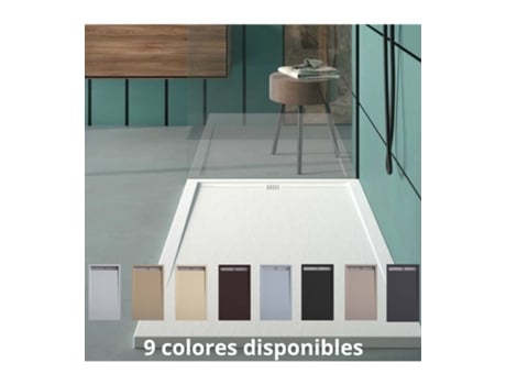 Base de chuveiro retangular em resina Classic Textura lisa de carga mineral válvula incluída EL BAÑO MODERNO