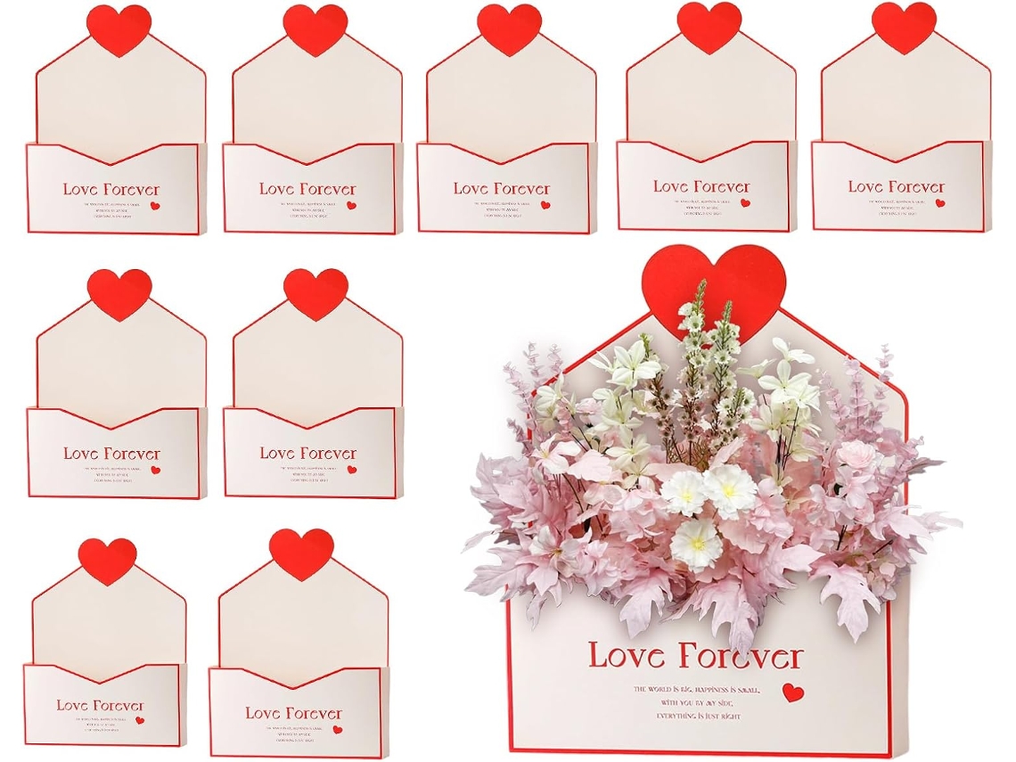 Caixas Envelope Para O Dia Dos Namorados, Design Romântico De Coração, Florais Para Casamento, Para Esposa