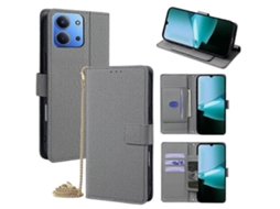 Capa De Celular Triangular Em Couro Com Alça Transversal Para Redmi 15c 5g / 4g Eu 173mm / Poco C85 5g