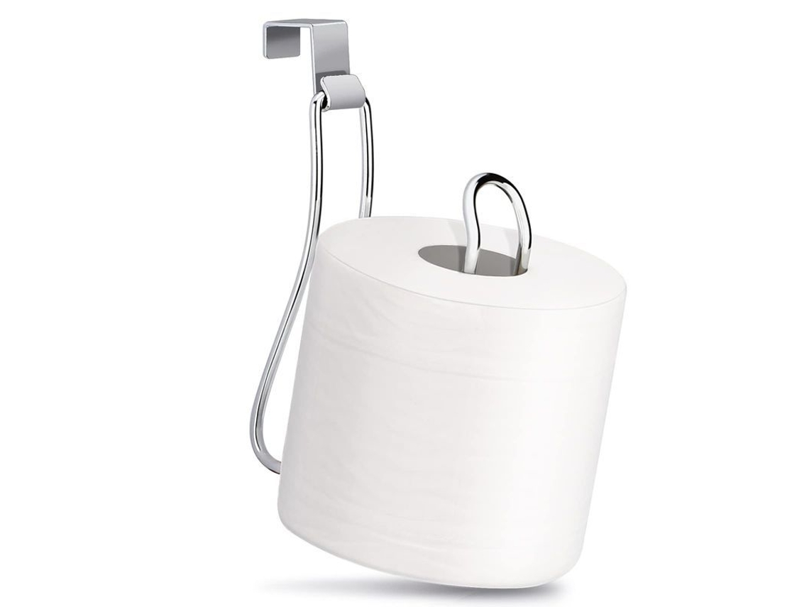 Suporte de papel higiênico LINJOU sobre o tanque, inox, cromado
